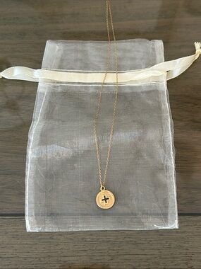 E-Newton Gold Cross Cutout Pendant Necklace